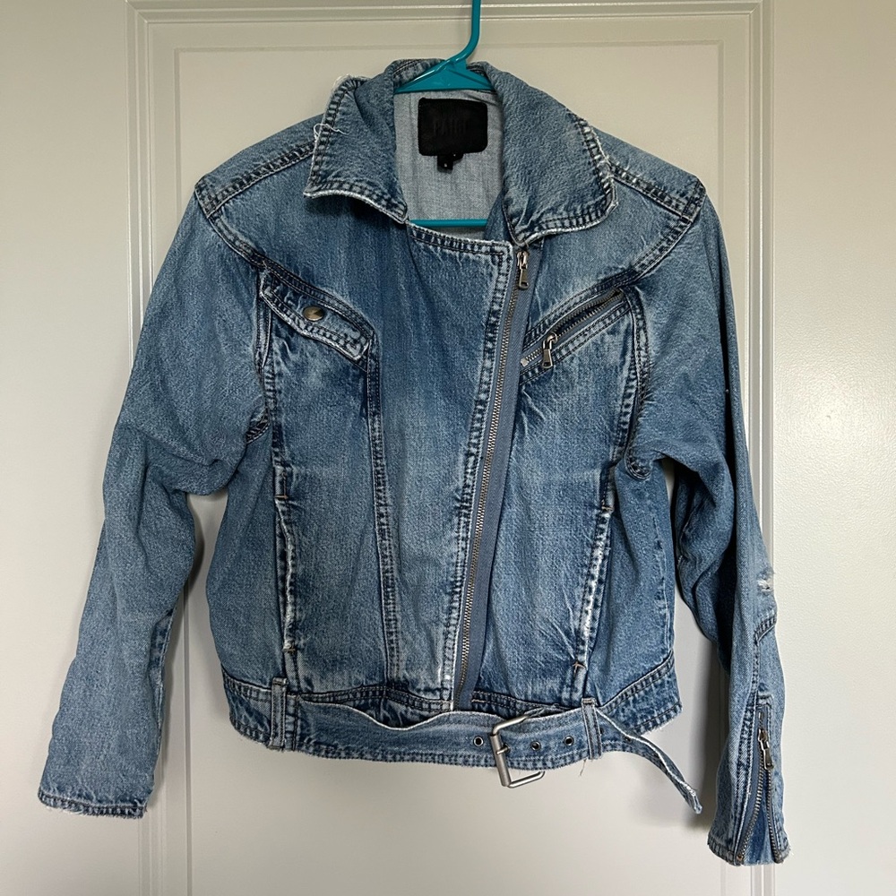 PAIGE women’s strappy denim Jacket size small